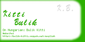kitti bulik business card